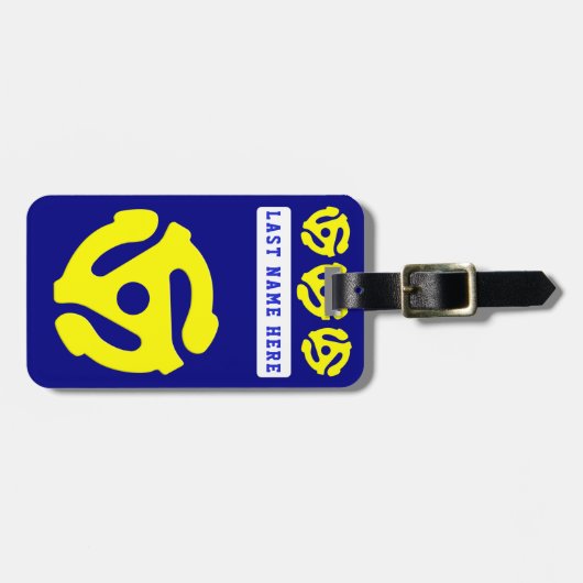 45 RPM Bagagelabel 2 (voeg uw adres toe op de acht (Voorkant horizontaal)