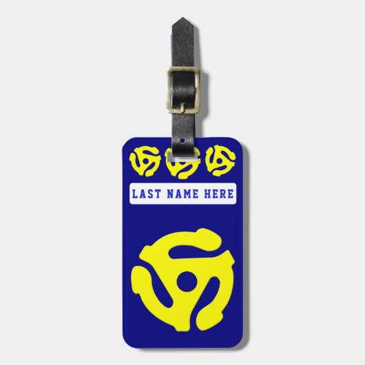 45 RPM Bagagelabel 2 (voeg uw adres toe op de acht (Voorkant verticaal)