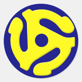 45 RPM geel Ronde Sticker