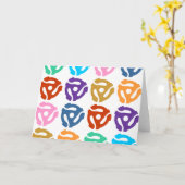 45 RPM Record Adapter Pop Art Kaart (Gele Bloem)