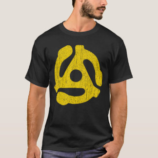45 RPM Recordadapter Vintage Draaitafel Geel Ruw T-shirt