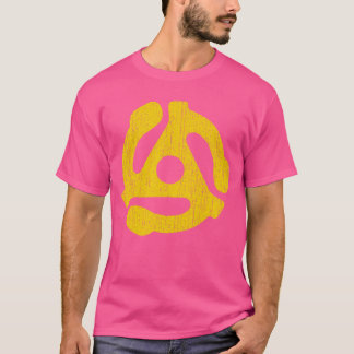 45 RPM Recordadapter Vintageurntable Geel Ruw T-shirt