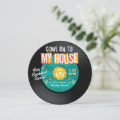 45 RPM RecordCome On My House Party Invitations Kaart (Staand voorkant)