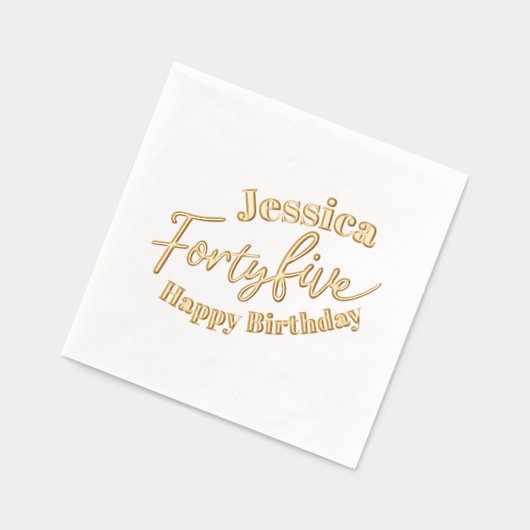 45 script 45th Birthday custom goud Folie Servetten (Links)