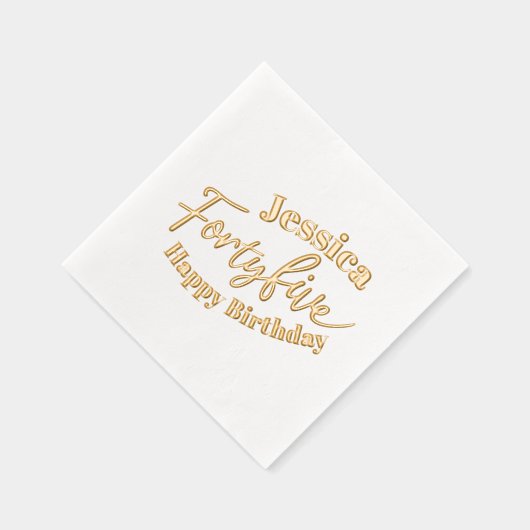 45 script 45th Birthday custom goud Folie Servetten (Rechts)
