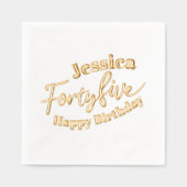 45 script 45th Birthday custom goud Folie Servetten (Voorkant)