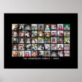 45 Square Photo Collage Grid met tekst - zwart Poster (Voorkant)