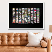 45 Square Photo Collage Grid met tekst - zwart Poster