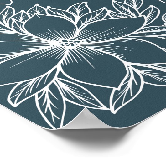 45+ Tables Blue White Floral Wedding Seating Chart Poster (Hoek)