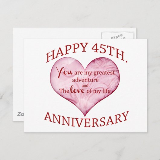 45. Verjaardag Briefkaart (Voorkant / Achterkant)