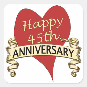 45. Verjaardag Vierkante Sticker