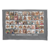 45 Vierkant Fotocollage Raster met Tekst - grijs Kussensloop (Voorkant)