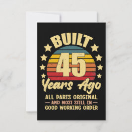 45 Years Ago All Parts Original 45th Birthday Kaart
