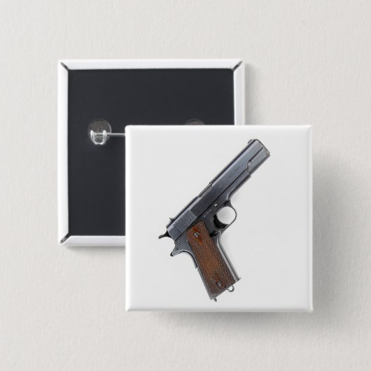 .45 Zuigerpistool Vierkante Button 5,1 Cm (Voorkant /achterkant)