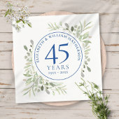 45e 65e bruiloft Jubileum Greenery Waterverf Servet