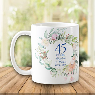 45e 65e bruiloft Jubileum Land Floral Koffiemok
