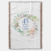 45e 65e huwelijksjubileum bloemenslinger deken (Voorkant Verticaal)