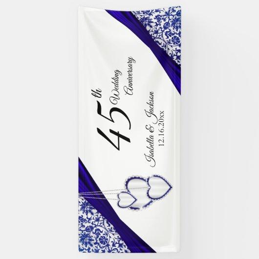 45e / 65e Jubileum Sapphire Floral Spandoek (Verticaal)