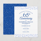 45e | 65e Jubileum Sapphire Save the Date Aankondigingskaart (Voorkant / Achterkant)