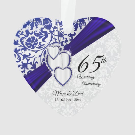 45e / 65e Jubileum Sapphire Wedding Keepomwille Ornament (achterkant)