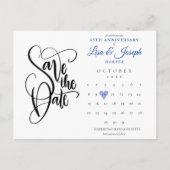 45e 65e jubileum save the date hart kalender briefkaart (Voorkant)