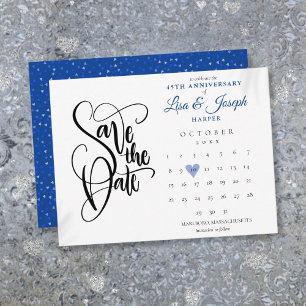 45e 65e jubileum save the date hart kalender briefkaart