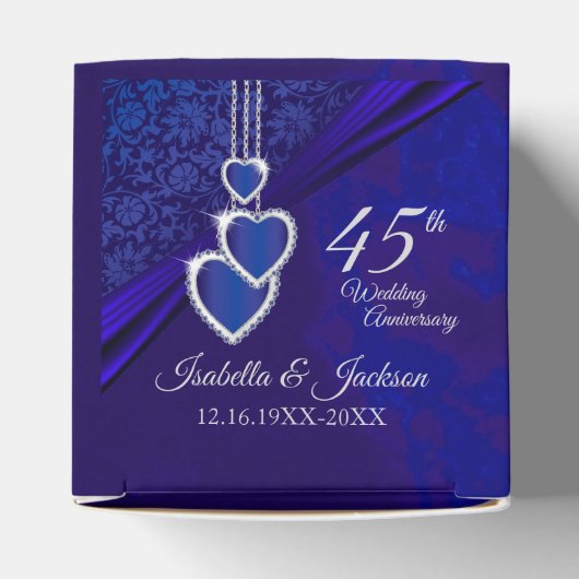 45e / 65e Jubileum van het Sapphire Wedding Bedankdoosjes (Bovenkant)