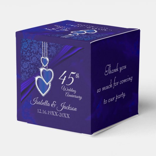 45e / 65e Jubileum van het Sapphire Wedding Bedankdoosjes (Achterkant)