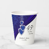 45e / 65e Jubileum van het Sapphire Wedding Papieren Bekers (Voorkant)