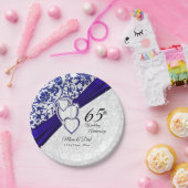 45e / 65e Jubileum van het Sapphire Wedding Papieren Bordje (Feest)