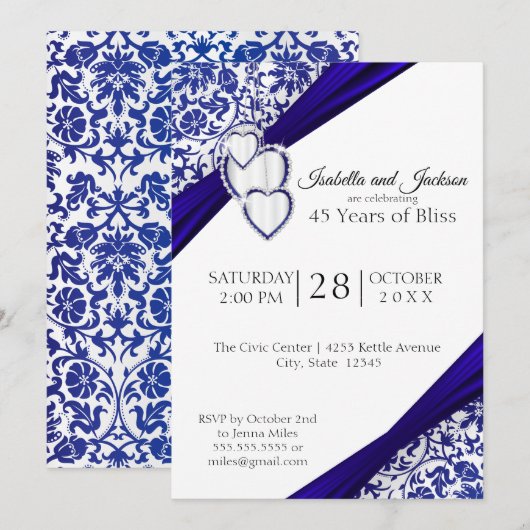 45e / 65e saffier jubileum kaart (Voorkant / Achterkant)