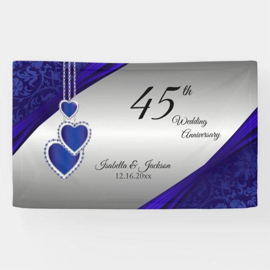 45e / 65e Sapphire Silver-Jubileum Spandoek (Horizontaal)