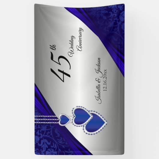 45e / 65e Sapphire Silver-Jubileum Spandoek (Verticaal)