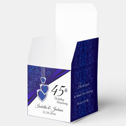 45e / 65e Sapphire Wedding Jubileum Design Bedankdoosjes (Geopend)
