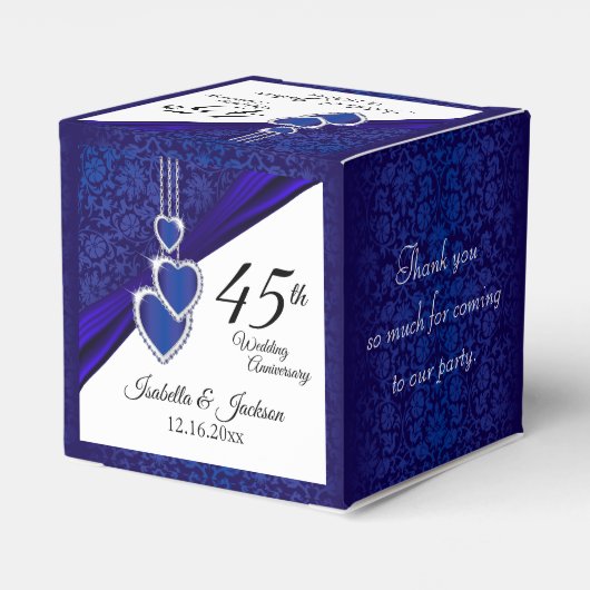 45e / 65e Sapphire Wedding Jubileum Design Bedankdoosjes (Achterkant)