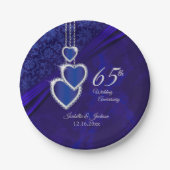 45e/65e Sapphire Wedding Jubileum Design Papieren Bordje (Voorkant)