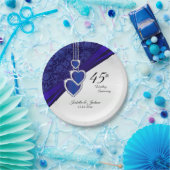 45e / 65e Sapphire Wedding Jubileum Design Papieren Bordje (Feest)