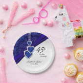 45e / 65e Sapphire Wedding Jubileum Design Papieren Bordje (Feest)