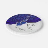 45e / 65e Sapphire Wedding Jubileum Design Papieren Bordje (Gekanteld)