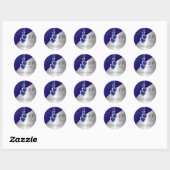 45e / 65e Sapphire Wedding Jubileum Design Ronde Sticker (Vel)