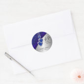 45e / 65e Sapphire Wedding Jubileum Design Ronde Sticker (Envelop)