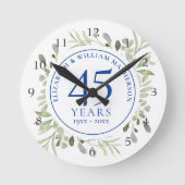 45e 65e trouwdag groen ronde klok (Voorkant)