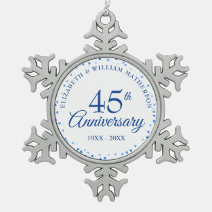 45e 65e trouwdag Liefde Harten Confetti Tin Sneeuwvlok Ornament