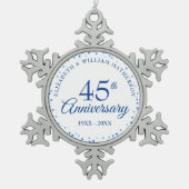 45e 65e weddenschap Jubileum Liefde Harten Confett Tin Sneeuwvlok Ornament (Voorkant)