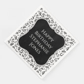 45e Birthday Blac/White Number Pattern 45 Servet (Hoek)