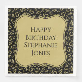 45e Birthday Black/Gold Random Pattern 45 Servet (Voorkant)