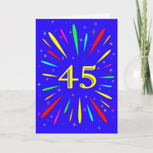 45e 'Birthday Explosion'-Kaart Kaart (Voorkant)
