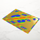 45e Birthday Party — Fun, regenboogspectrum "45" Folie Uitnodiging (Gedraaid)