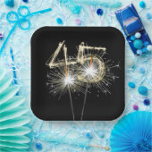 45e 'Birthday Party'-reservekopers op zwart Papieren Bordje (Feest)