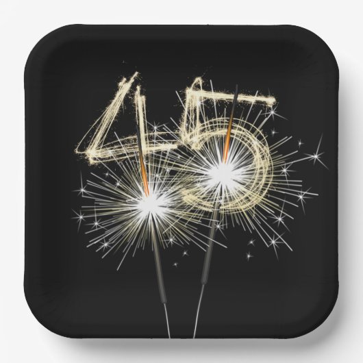 45e 'Birthday Party'-reservekopers op zwart Papieren Bordje (Voorkant)